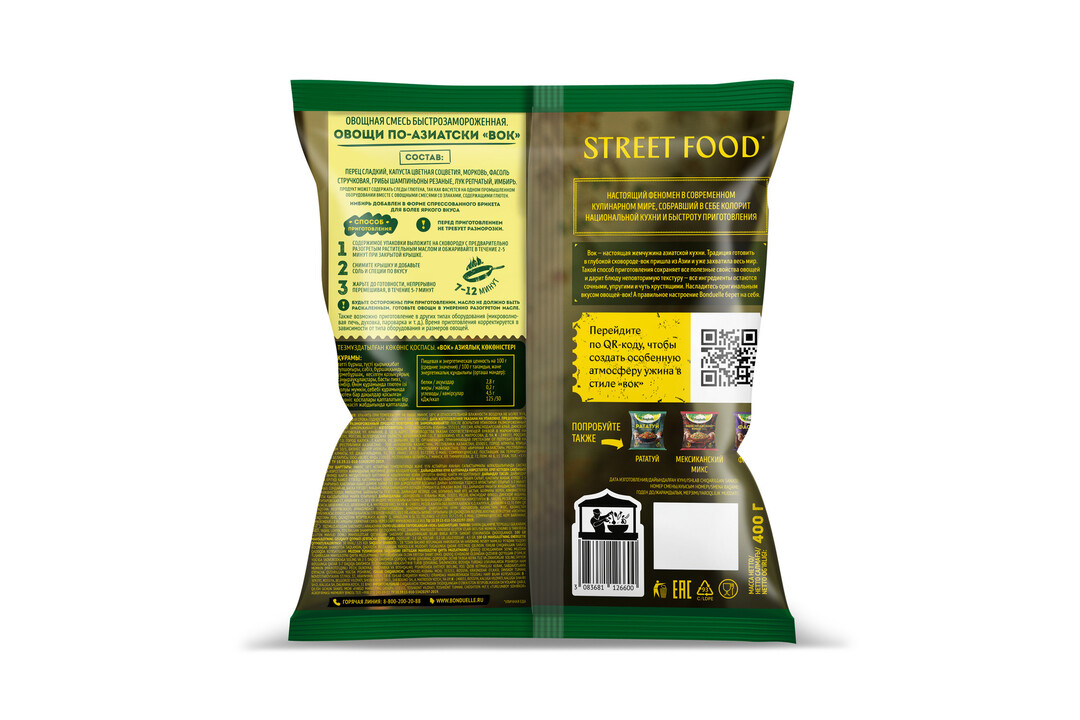 

Овощи Бондюэль Вок По-Азиатски смесь замороженная 400 г