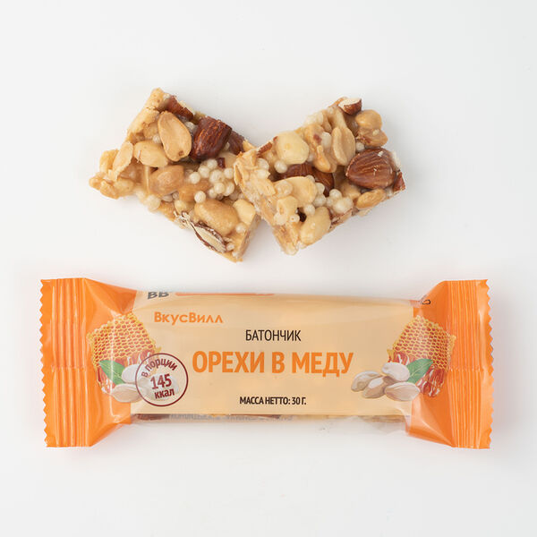Батончик ВкусВилл Орехи в меду