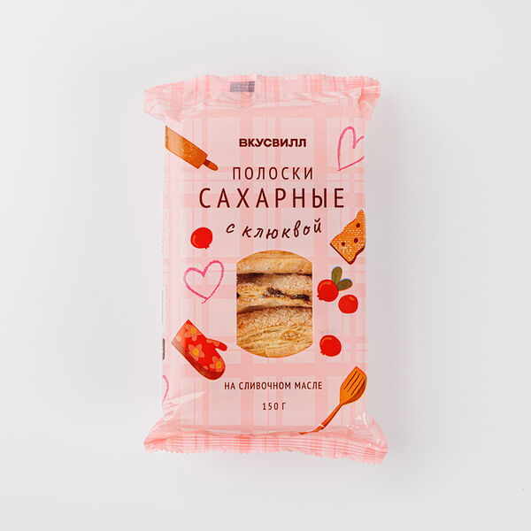 Сахарные полоски ВкусВилл с клюквой