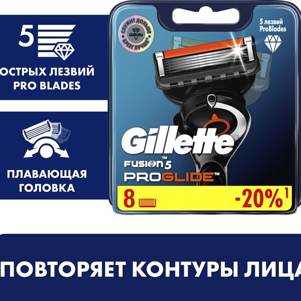 Кассеты для бритья Gillette Fusion Proglide 8шт