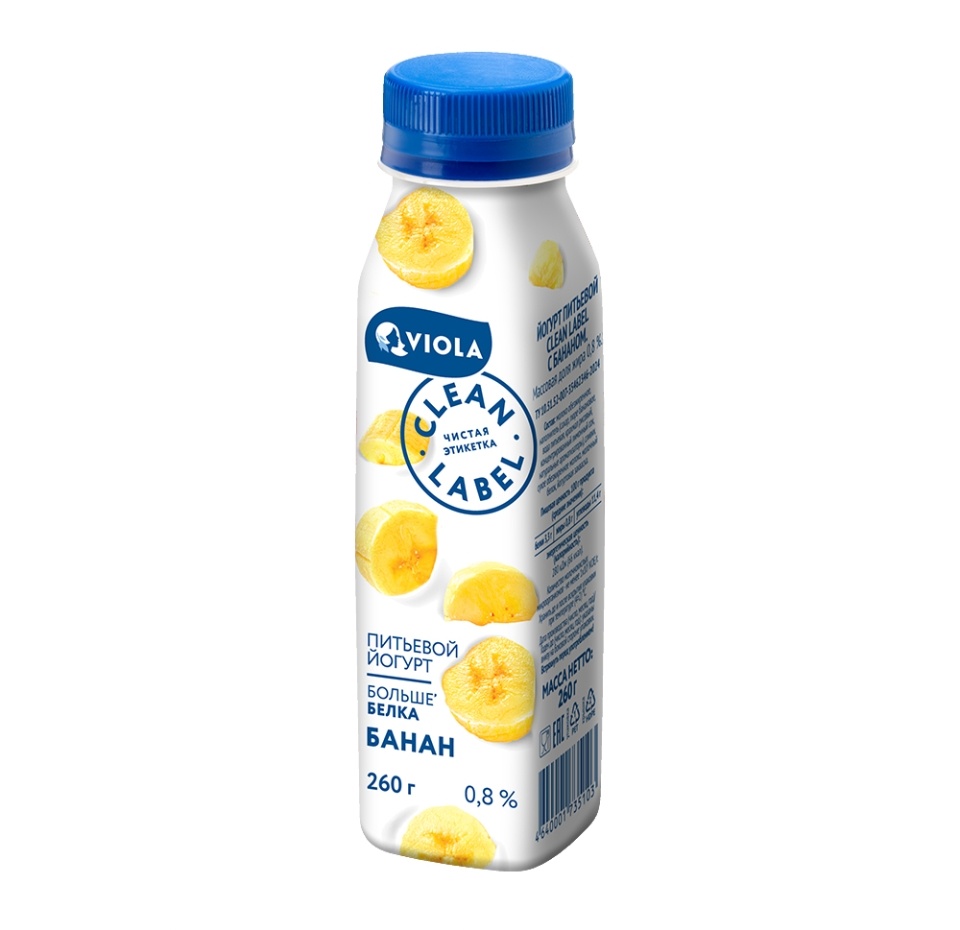 

Йогурт питьевой Viola Clean Label с бананом 0.8%, 260 г