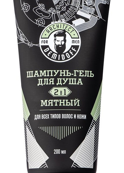 Шампунь-гель для душа Architect Demidoff Мятный 2 в 1 200 мл