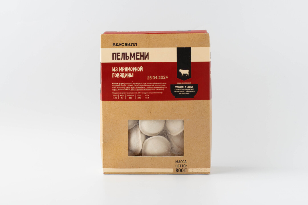

Пельмени ВкусВилл из мраморной говядины, 800 г