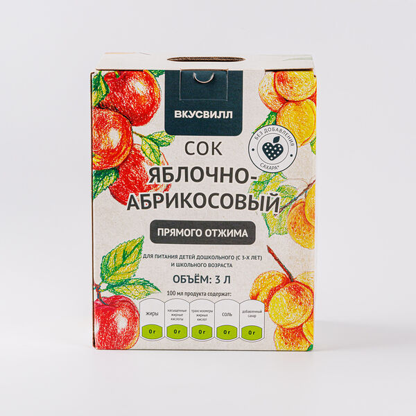 Сок яблочно-абрикосовый, 3 л