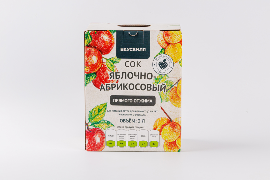

Сок яблочно-абрикосовый, 3 л