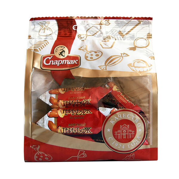 Конфеты Мягкий грильяж на арахисе 150г Спартак