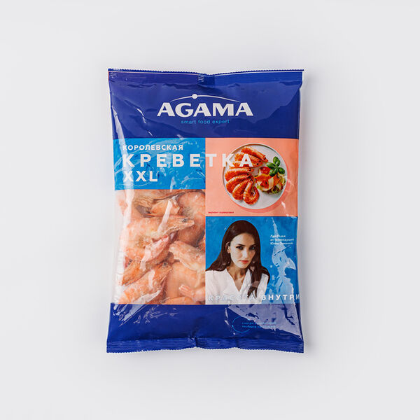 Креветки Agama Королевская креветка №5 XXL варено-мороженые, 700 г