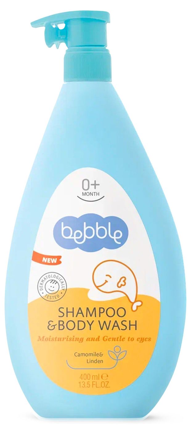 

Шампунь для волос и тела детский Bebble ромашка и липа 0+ 400 мл