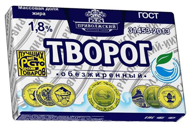 

Творог Приволжское мягкий 1.8%, 180 г
