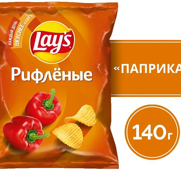 Чипсы Lays Рифленые Паприка 140г