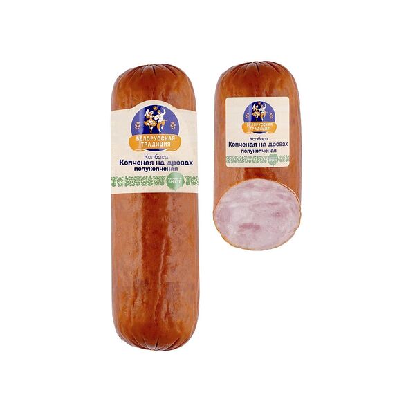 Колбаса полукопченая Белорусская традиция Копченая на дровах 420 г