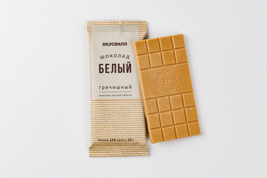 

Шоколад белый Вкусвилл гречишный, 25 г