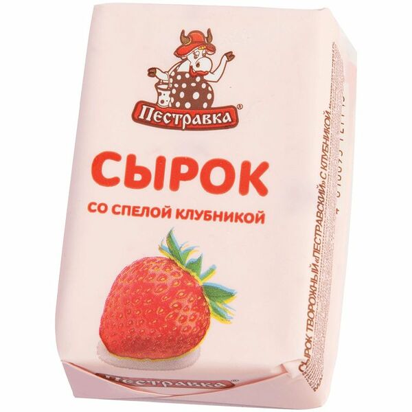 Сырок творожный Пестравка с клубникой 4.1%, 100 г