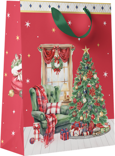 

Пакет подарочный ПАКЕТИКО Рождественский вечер 22,7х18х10см, цвет в ассортименте, 1 шт