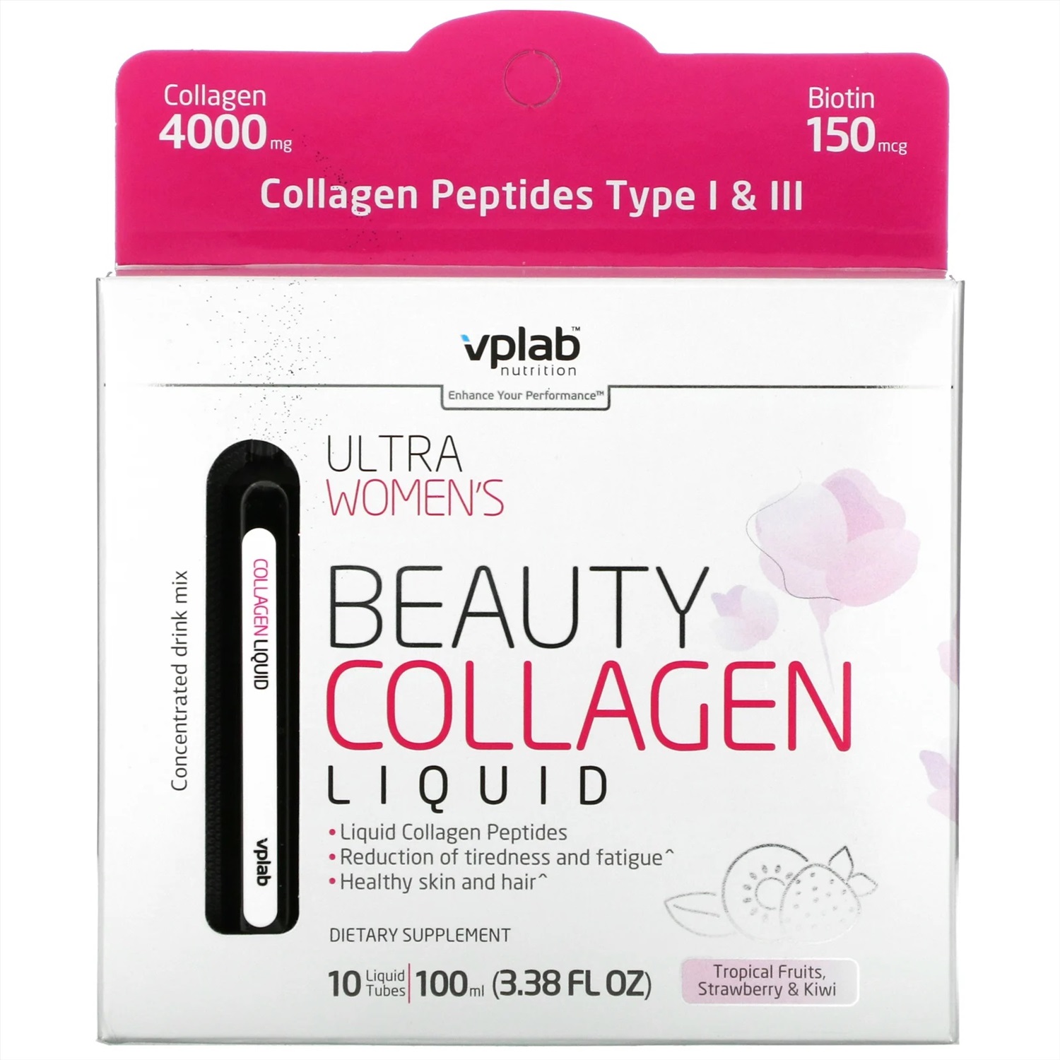 

Коллаген жидкий VPLAB Nutrition Beauty Collagen & Biotin Liquid 10 ампул по 10 мл Великобритания