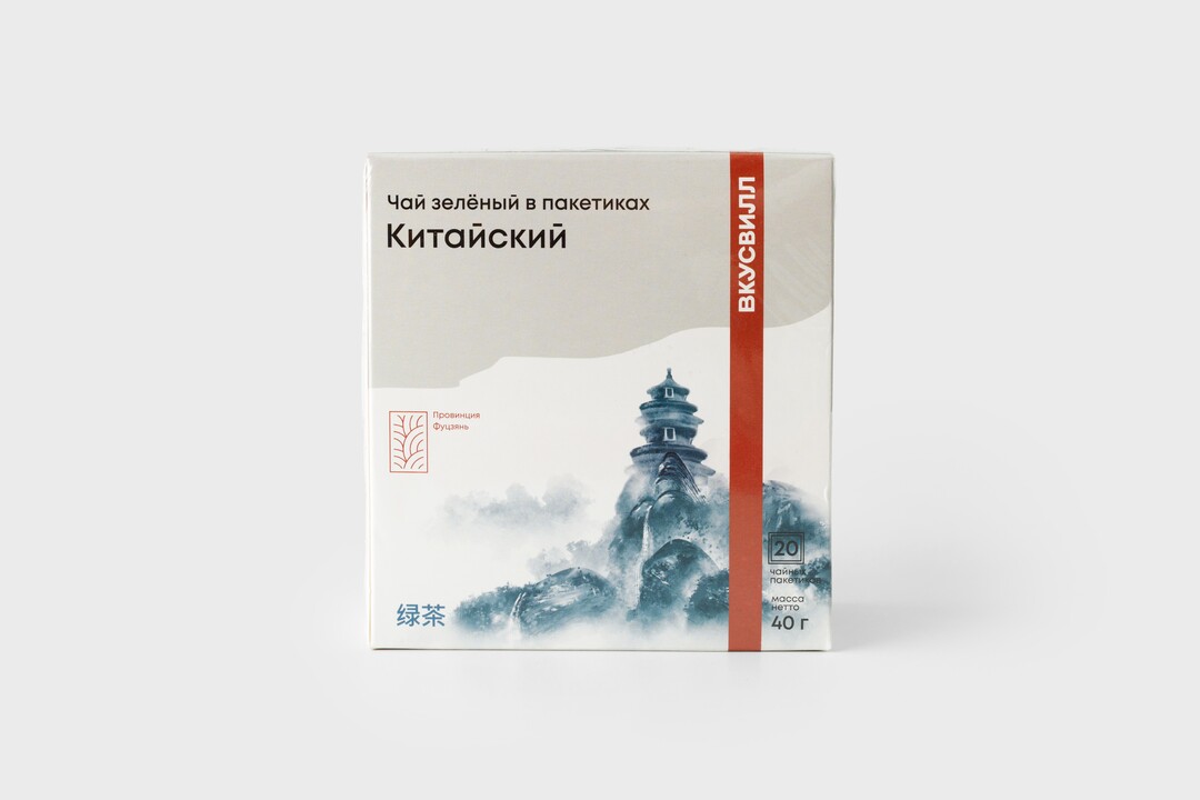 

Чай зеленый китайский в пакетиках ВкусВилл