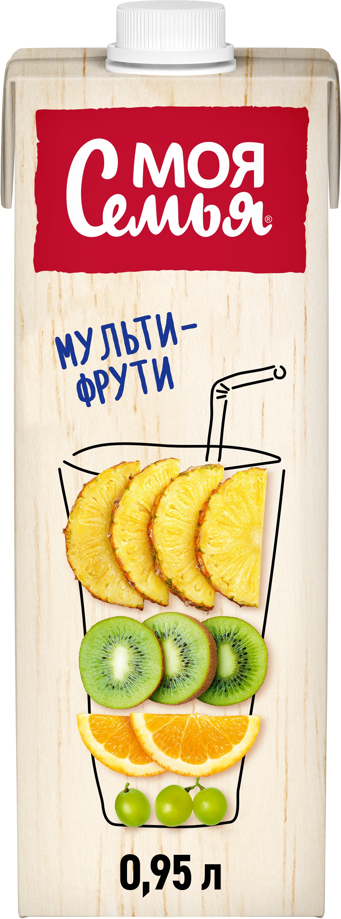 

Напиток сокосодержащий Моя Семья Мульти-Фрути 950 мл