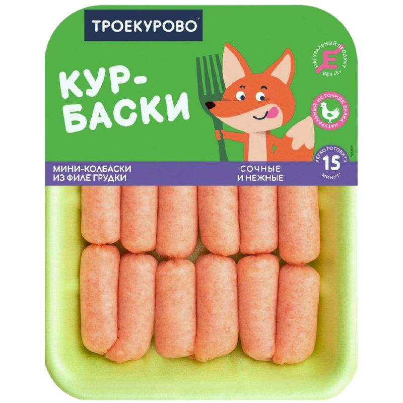 

Мини-колбаски куриные Троекурово Курбаски 350 г