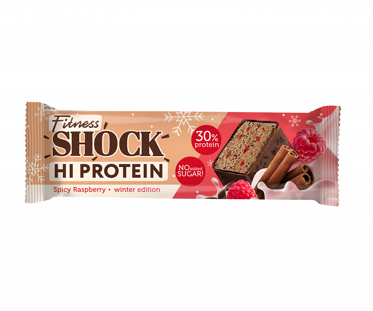 

Батончик протеиновый FitnesShock Hi-Protein пряная малина, глазированный, 40 г