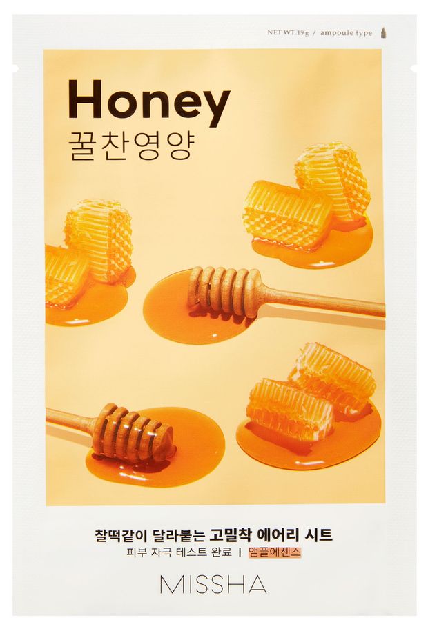 

Маска для лица Missha Воздушная посадка (Airy Fit) тканевая с экстрактом меда для огрубевшей сухой кожи 19 г