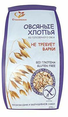 Хлопья Сташевское овсяные из голозерного овса 275г