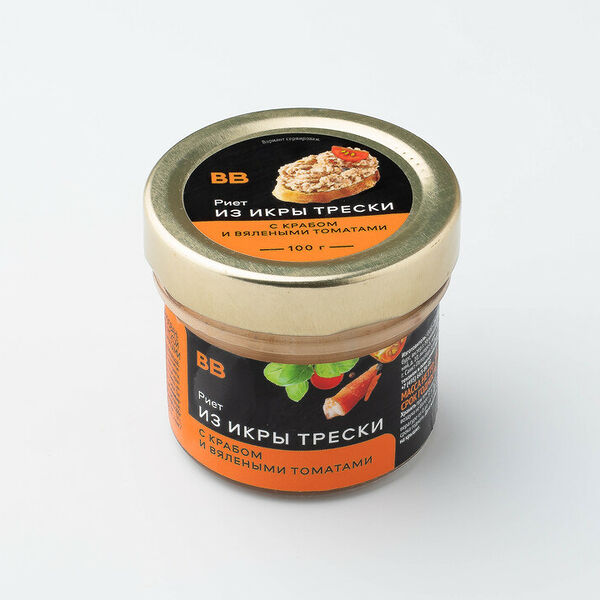 Риет из икры трески с крабом и вялеными томатами