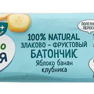 Батончик ФрутоНяня фруктово-злаковый с 12 месяцев яблоко-банан-клубника 25г