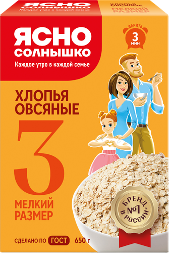 

Хлопья Ясно Солнышко овсяные №3, 650 г