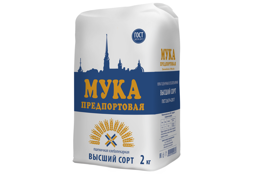 

Мука Предпортовая Пшеничная высший сорт, 2 кг