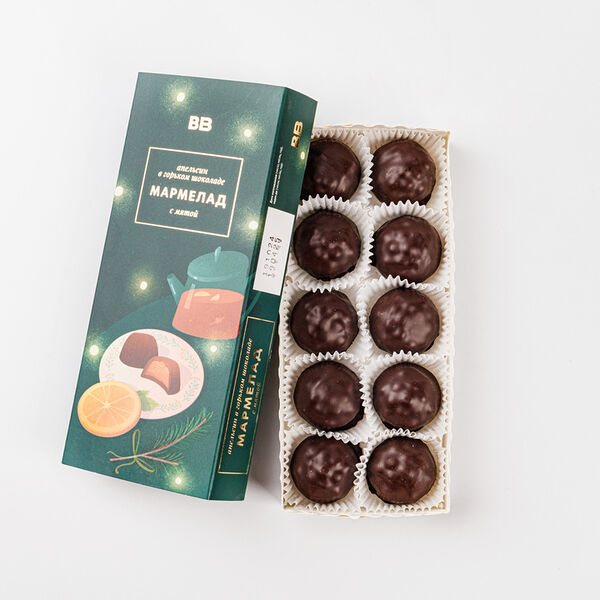 Мармелад Апельсин в горьком шоколаде с мятой