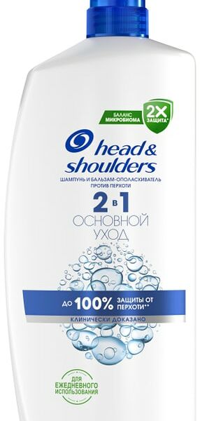 Шампунь-бальзам для волос Head&Shoulders против перхоти 2в1 Основной уход 1л