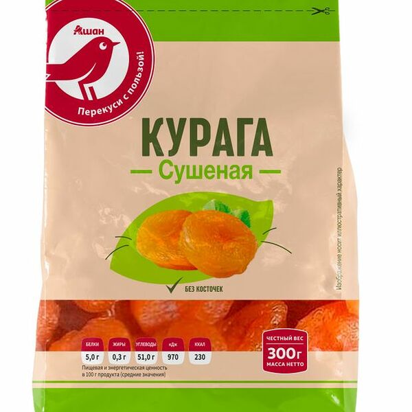 Курага АШАН Красная птица сушеная