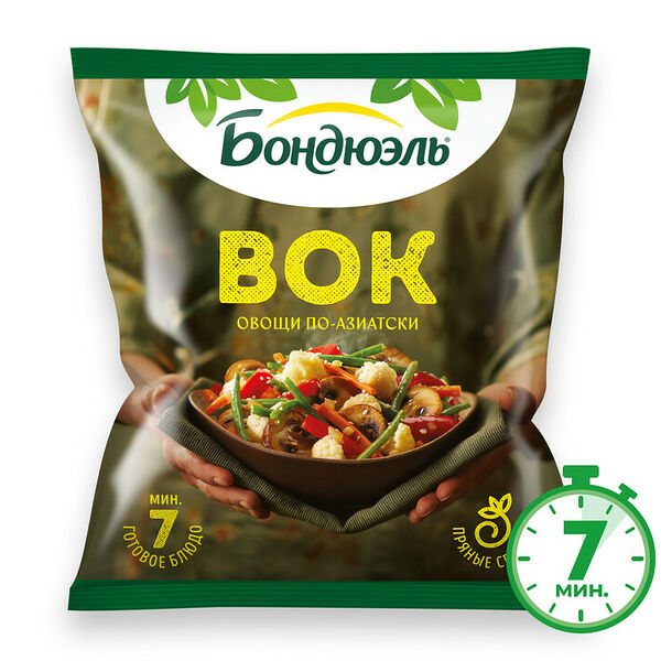 Овощи Бондюэль  Вок по-азиатски, смесь замороженная, 400 г
