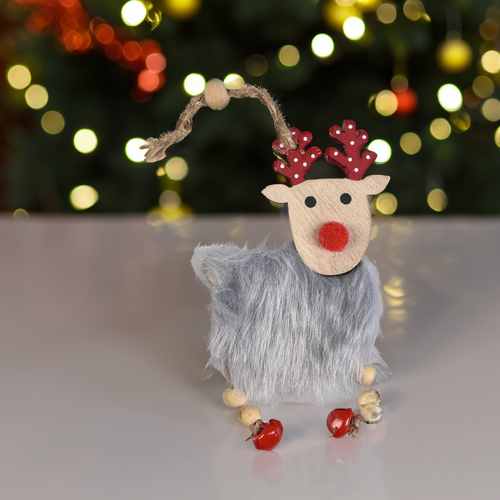 

Украшение елочное Homeclub Олень пушистый 12.5 см дерево 1 шт. дизайн в ассортименте