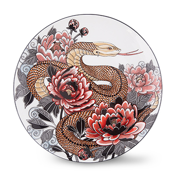 

Декоративная тарелка Императорский фарфоровый завод 30 см. восточная tattoo serpenta