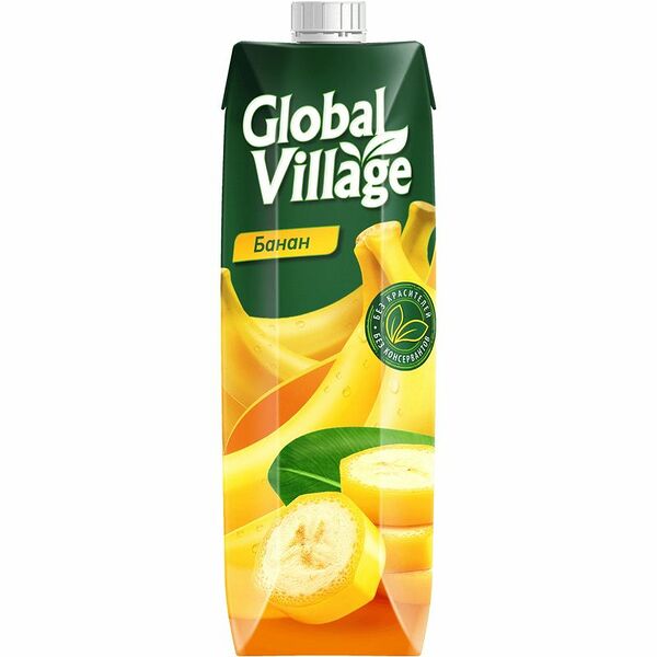 Нектар Global Village Банановый с мякотью 0.95 л