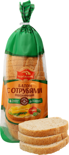 

Батон Черёмушки Пшеничный с отрубями в нарезке 350 г
