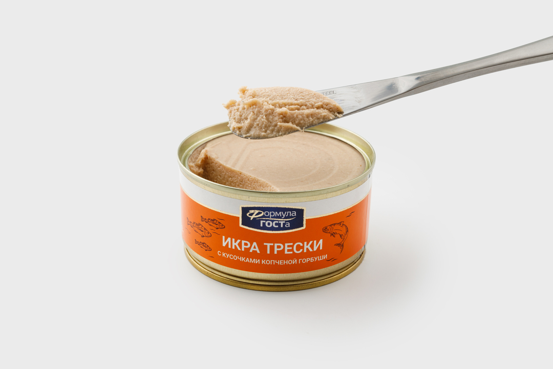 

Икра трески с кусочками копченой горбуши 160г
