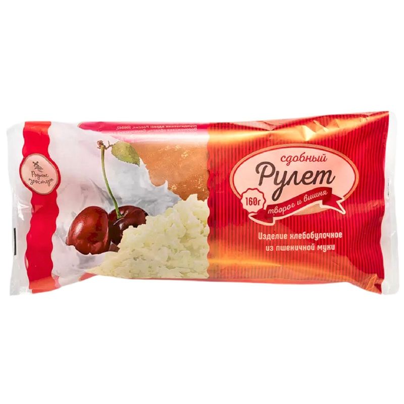 

Рулетик Родные Просторы Творожно-вишнёвый, 160 г