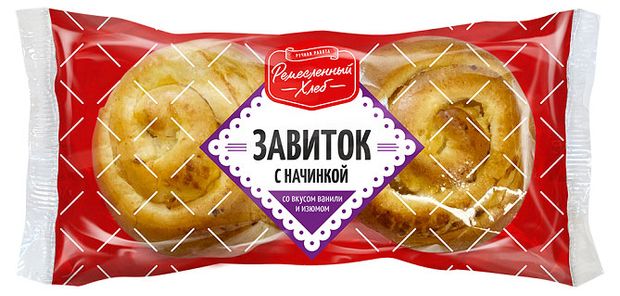 

Сдоба Ремесленный хлеб Завиток ваниль и изюм 120 г
