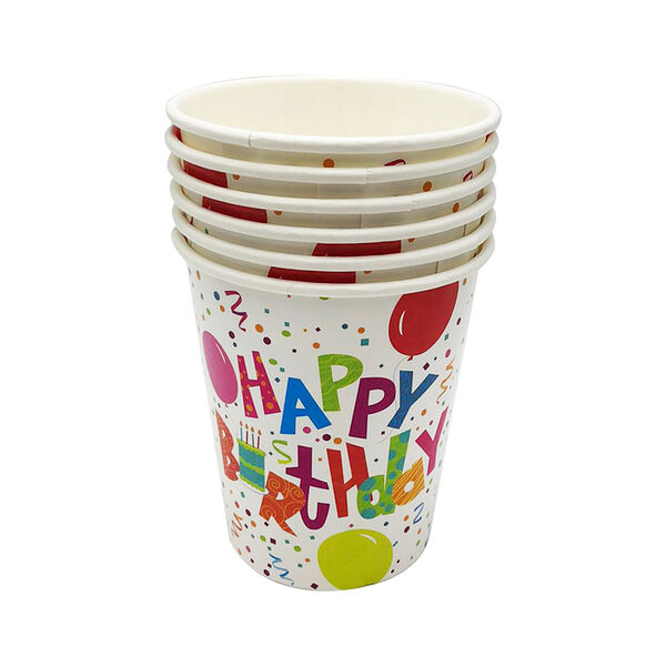 Стаканы бумажные вечеринка 200 мл, 6 шт