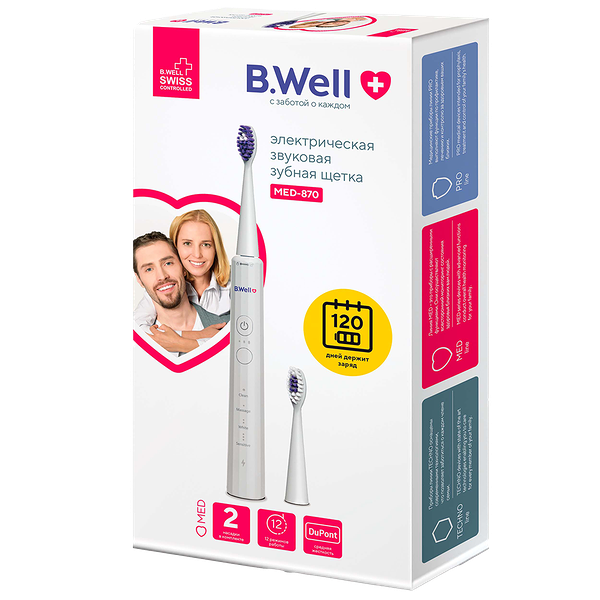 Зубная щетка электрическая B.Well MED-870 белая