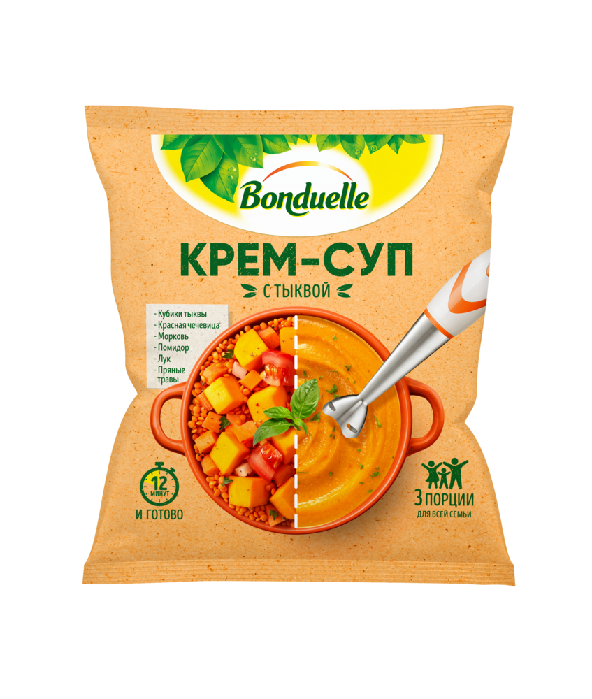 

Овощи замороженные Бондюэль Крем-суп с тыквой, 350 г