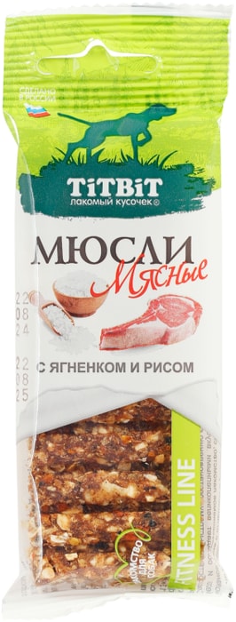 

Лакомство для собак Titbit Fitness мюсли,ягненок,рис 40 г