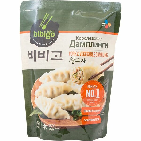 Дамплинги Bibigo Королевские замороженные свинина-овощи 385 г