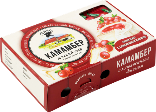 

Сыр Камамбер Атон с плесенью и клюквенным джемом 100 г