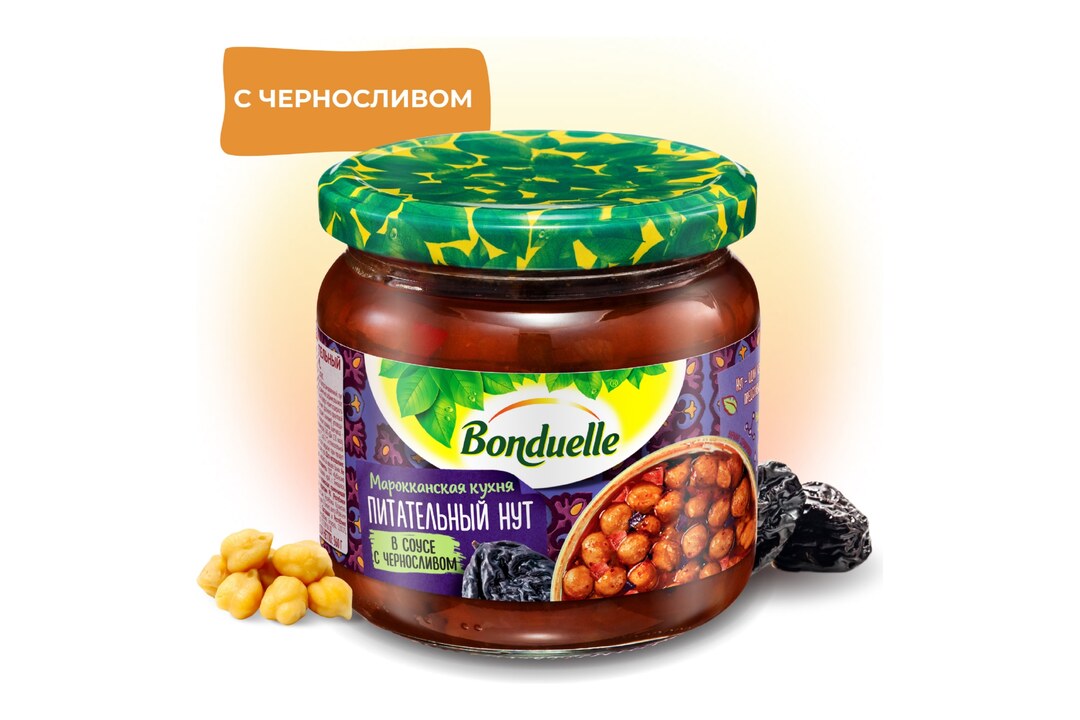 

Нут консервированный Бондюэль в соусе с черносливом 360 г