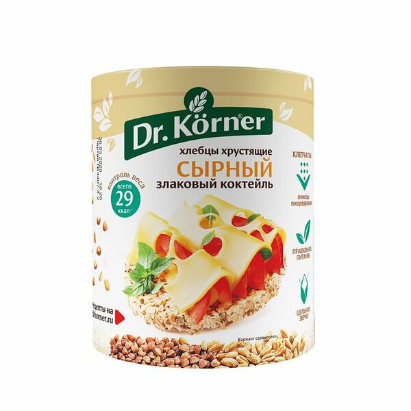 Хлебцы мультизлаковые Dr. Korner злаковый коктейль сырный, 100 г