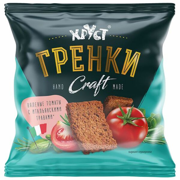 Гренки Хруст Craft со вкусом томатов вяленых с итальянскими травами 75 г
