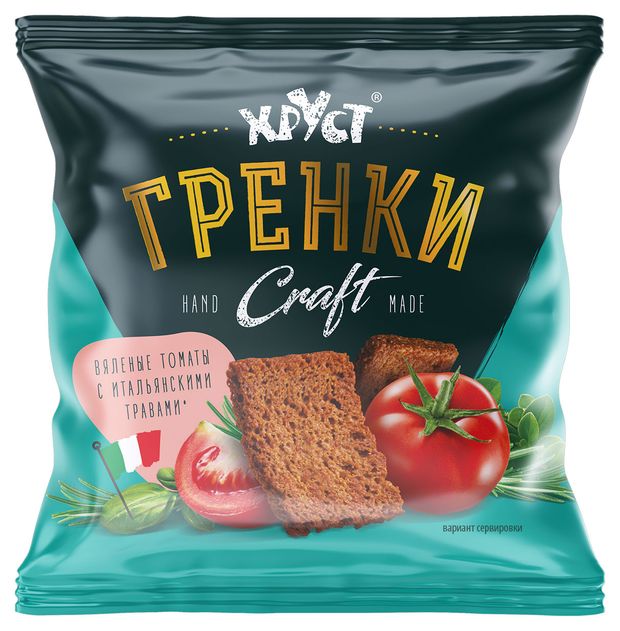 

Гренки Хруст Craft со вкусом томатов вяленых с итальянскими травами 75 г